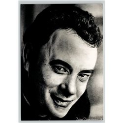 Thomas Jeffrey «Tom» Hanks Portrait Pencil Russian Modern Postcard