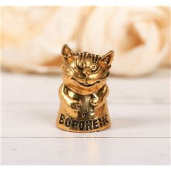 Thimble FUNNY CAT Kitten Gold Tone Solid Brass Metal Russian Collection