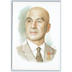 ALEXANDER MIKULIN Russia aircraft designer AVIA Airplane SU Hero USSR Postcard