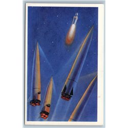 1969 LAUNCH OF SPACECRAFT Space Cosmos by Leonov Soviet USSR Postcard