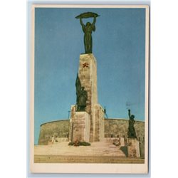 1950s WWII MONUMENT to SOVIET SOLDIERS-LIBERATORS in BUDAPEST VTG Postcard