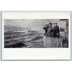1961 BALTIC FLEET VOROSHILOV n KALININ on maneuvers Battle Ship Soviet Postcard