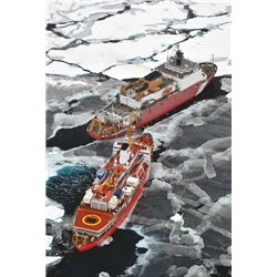 TWO ICEBREAKERS in ice Boat Ship BOW Thruster by Patrick Kelley New Postcard