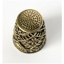 Thimble Ethnic Pattern Needlework Solid Brass Metal Russian Souvenir Collection