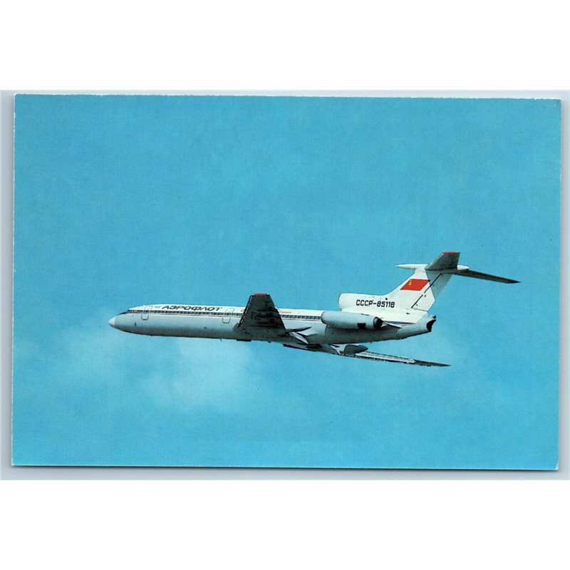 TU-154 AVIATION POST CARD Aeroflot AIR LINER Plane Craft Ways Card Fly Flight ТУ