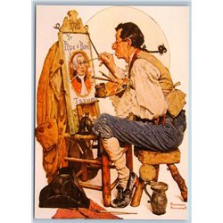 Artist draws a signboard of the tavern by Norman Rockwell NEW MDRN Postcard
