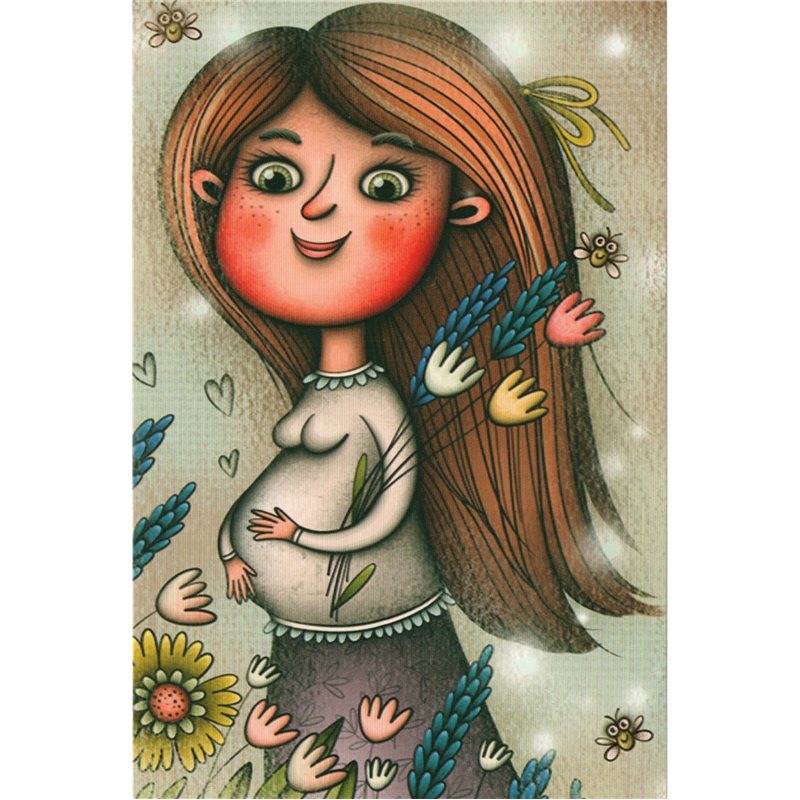 Pregnant girl Happy Maternity New Russian Modern Postcard