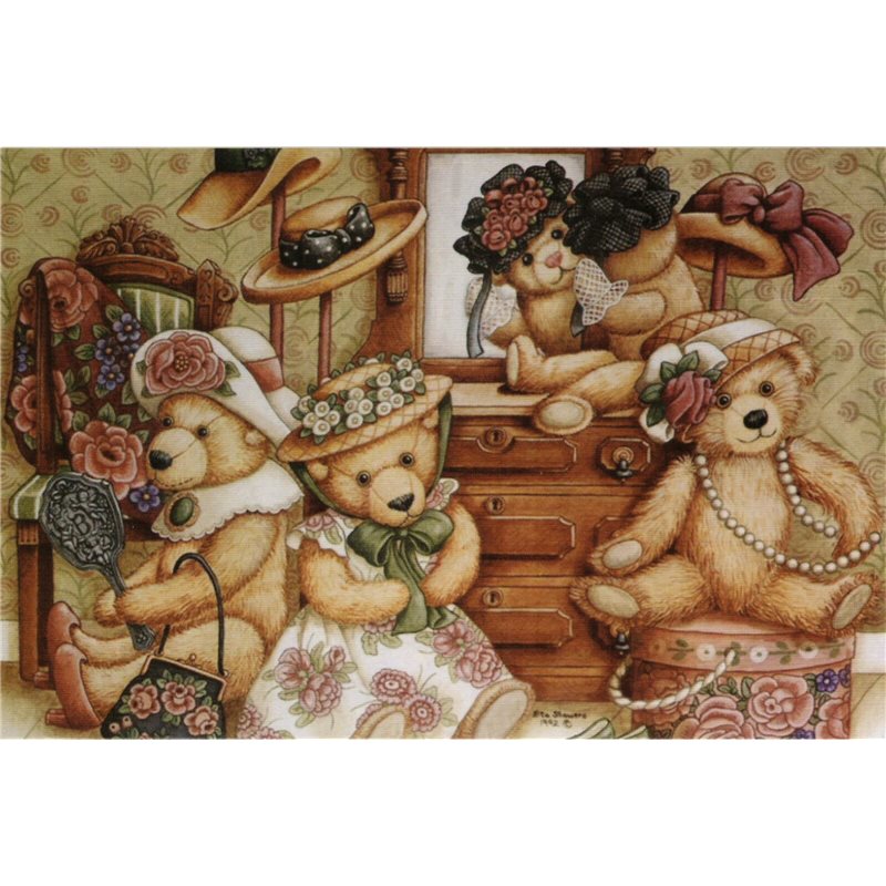 TEDDY BEAR TOYS in the Interior Room by Nita Showers Russian Modern Postcard