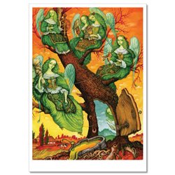 Girl Angels on the magic tree ETHNIK Folk by Shtanko Russian Modern Postcard