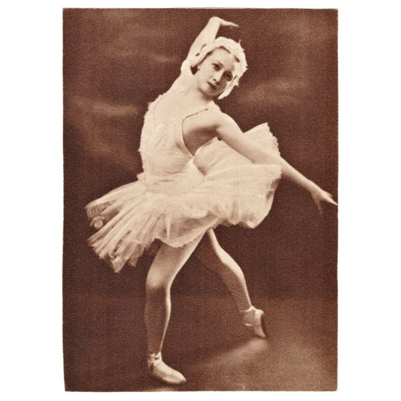 Låne kolbøtte slot 1946 Galina Ulanova ~ Ballerina Kirov Ballet RARE Russian Photo postcard