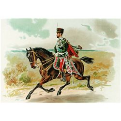 Emperor Nicholas II in Gusar Regiment Uniform Russian Romanov Royalty Postcard