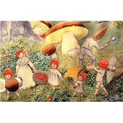 Children of the Forest gnomes Fantasy by Elsa Beskow Russian Modern postcard