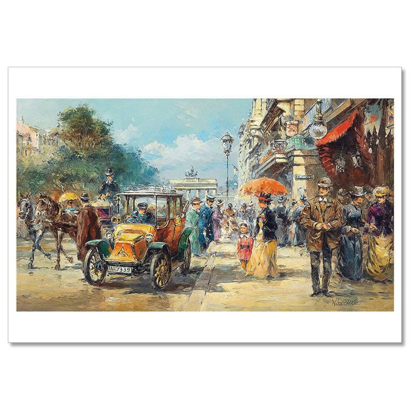 Old Paris Cab Carriage Peoples by Detlev Nitschke Russian Modern Postcard