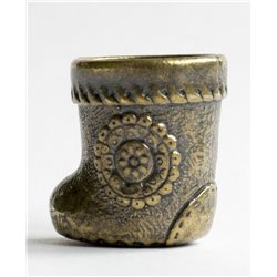 Thimble UGG FELT BOOT Russian Ethnic Brass Metal Russian Souvenir Collectible