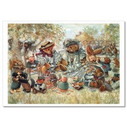 TEDDY BEAR TOYS tea party Funny by Sherwood Russian Modern Postcard