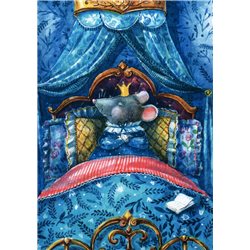 MOUSE KING Mice in Bed Fairy Tale by Yana Fefelova Russian Modern Postcard