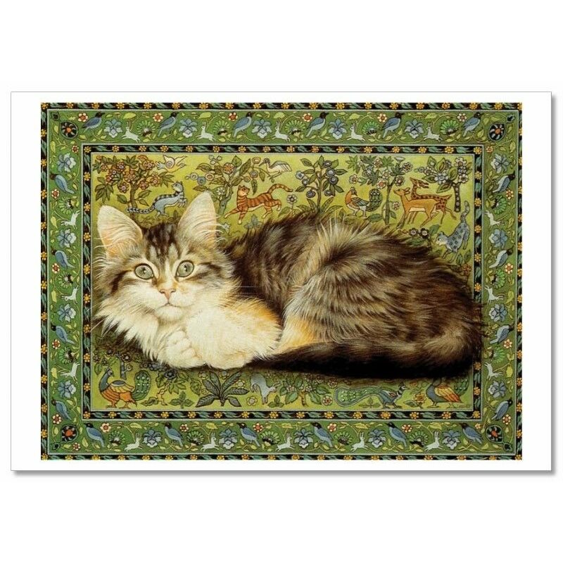 Fluffy Fury Cat Tiger Pattern Design by Ivory NEW Russian Postcard