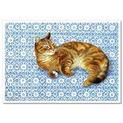 CAT on Lace Sew Pattern Design by Ivory NEW Russian Postcard