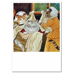 Victorian CAT Nobleman and maids by Susan Herbert NEW Modern Postcard