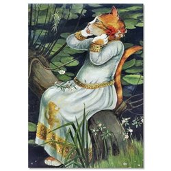 Victorian CAT WATERHOUSE "Ophelia"  by Susan Herbert NEW Modern Postcard