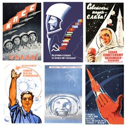 BIG! Soviet SPACE Astronauts Cosmos Lot 22 PCS Postcard GAGARIN Tereshkova USSR