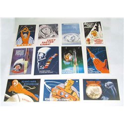 BIG! Soviet SPACE Astronauts Cosmos Lot 22 PCS Postcard GAGARIN Tereshkova USSR