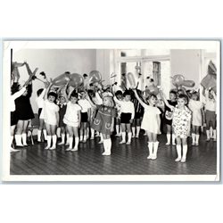 Little Girls & Boys in kindergarten Balloons Kids Fashion USSR Soviet Orig Photo