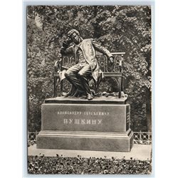 1957 Monument to Russian Poet Alexander Pushkin in Leningrad RARE Postcard