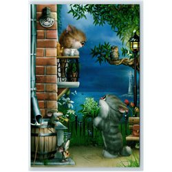 CATS Romeo and Juliet Lilies of the valley Balcony Funny Russia Modern Postcard