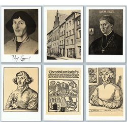 Nicolaus Copernicus Kopernik Astronomer Litho Set of 16 Russian Soviet Postcards