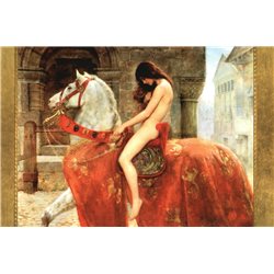 LADY GODIVA Woman on HORSE by John Collier Fine ART Russian Modern postcard