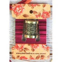 Thimble SPOOL OF THREAD with needle Solid Brass Metal Russian Souvenir Collection