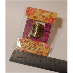 Thimble SPOOL OF THREAD with needle Solid Brass Metal Russian Souvenir Collectio 