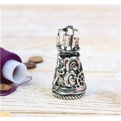 Thimble SAILING SHIP boat wheel Solid Brass Metal Russian Souvenir Collection