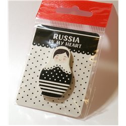 MATRIOSHKA DOLL Polka Dot New Russian Ethnic Wooden Pin