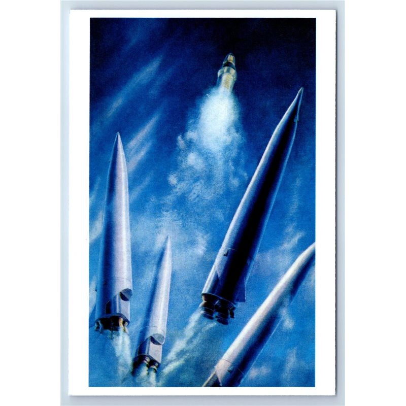 DETACHMENT OF STAGE 1 by Sokolov Soviet Cosmos Space New Postcard