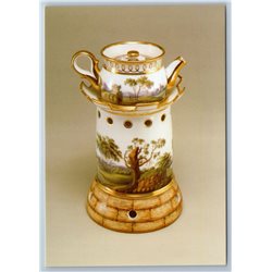 1998 RUSSIAN PORCELAIN Figurine Plate Bowl Teapot SET of 9 Postcards Rare