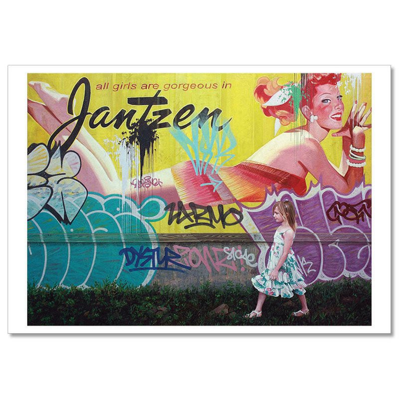 LITTLE GIRL Wall Pin-UP advertising Graffiti Wall New Unposted Postcard