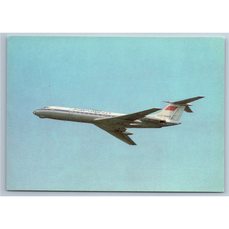 TU-134 AVIATION Aeroflot AIR LINER Plane Craft Fly Flight Soviet USSR Postcard