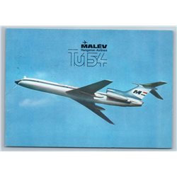 TU-154 AVIATION Malev AIR LINER Plane Craft Fly Flight Vintage Postcard
