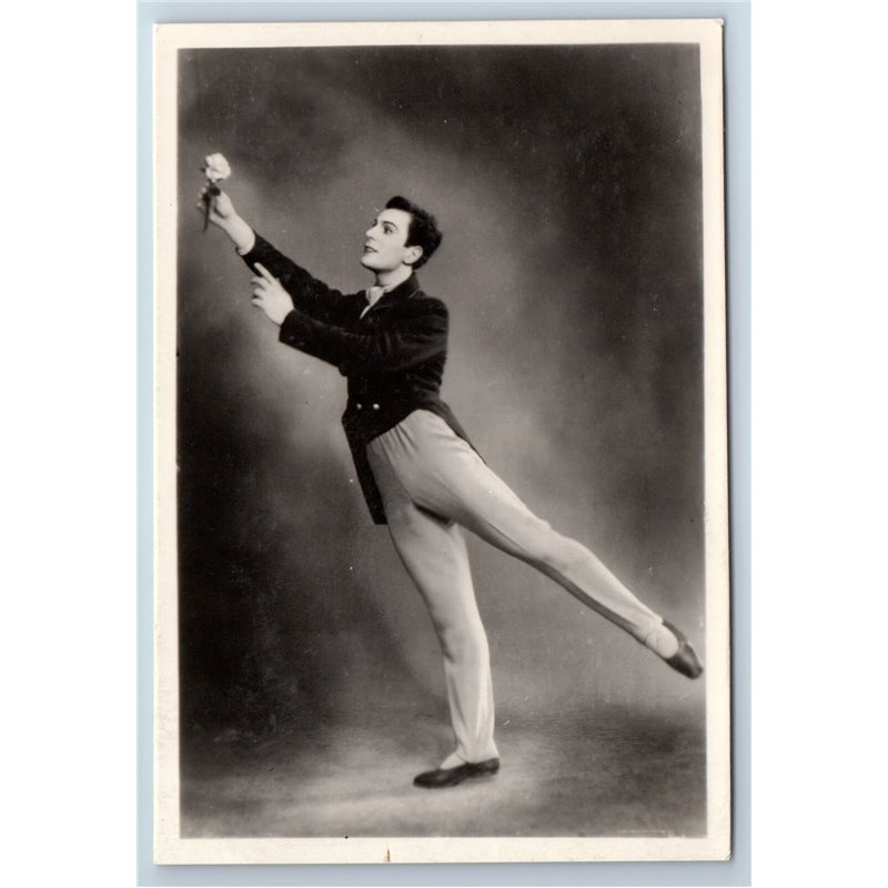BREGVADZE in Bronze Horseman Kirov Ballet RPPC Soviet USSR Postcard