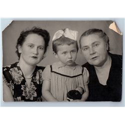1957 Three generations of WOMEN Family Studio Fashion Russian Soviet photo