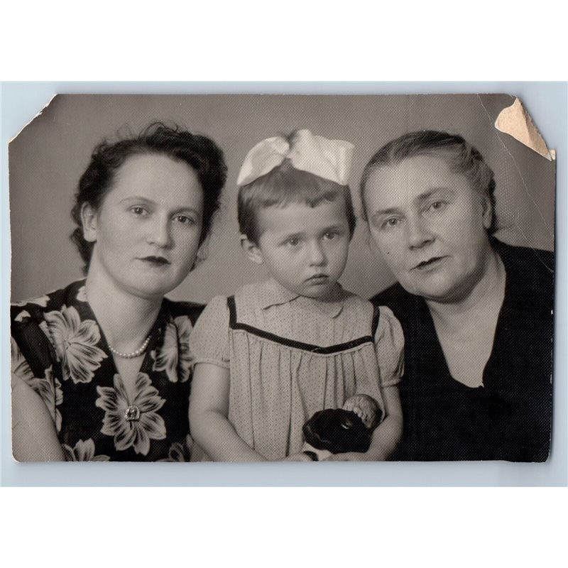 1957 Three generations of WOMEN Family Studio Fashion Russian Soviet photo