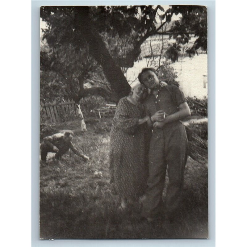 1950s YOUNG MAN & Grandma in Garden Love PRIVATE Russian Soviet photo