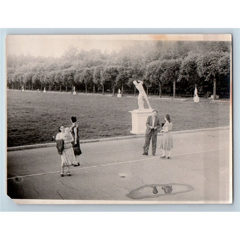 1950s SOVIET PEOPLE in Summer Park Sculpture Russian Soviet photo