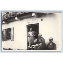 1950s SOVIET PEASANT FAMILY near House Private Russian Soviet photo