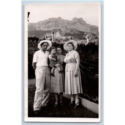 1950s FAMILY on rest with Kid Mountain Pretty Russian Soviet photo