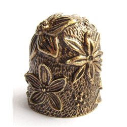 Thimble FLOWERS Decor Lotus Solid Brass Metal Russian Style Souvenir Collection