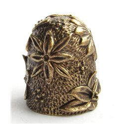 Thimble FLOWERS Decor Lotus Solid Brass Metal Russian Style Souvenir Collection