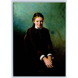 SMILING YOUNG GIRL Hairstyle Portrait by Yaroshenko New Unposted Postcard